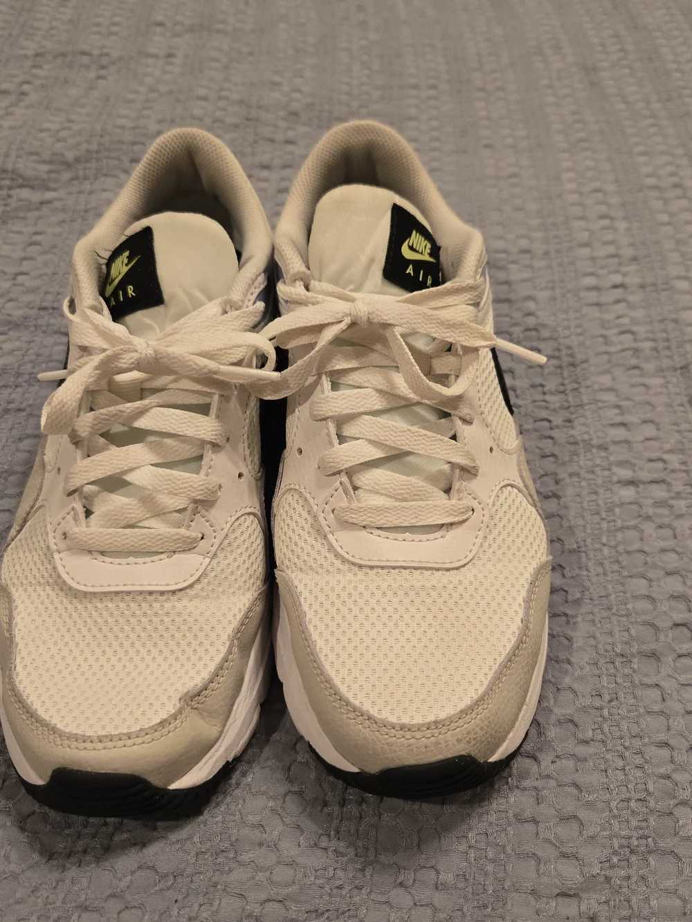 Nike Air Lightweight White Sneakers with Black Swoosh
